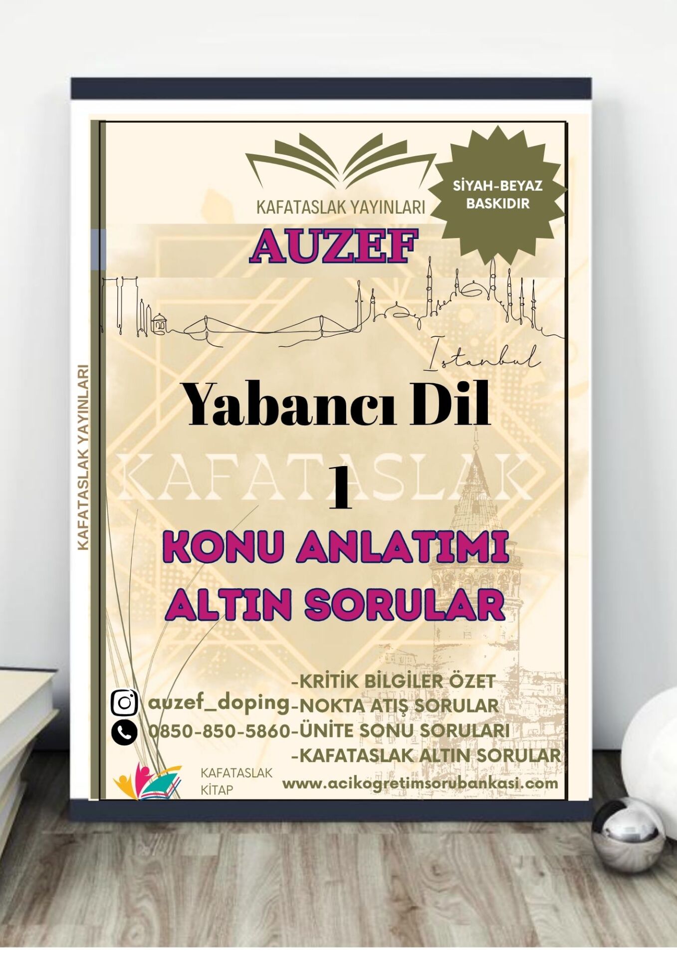 Yabancı Dil 1  AUZEF İstanbul Üniversitesi Nokta Atışı Sorular Kafataslak Yayınları