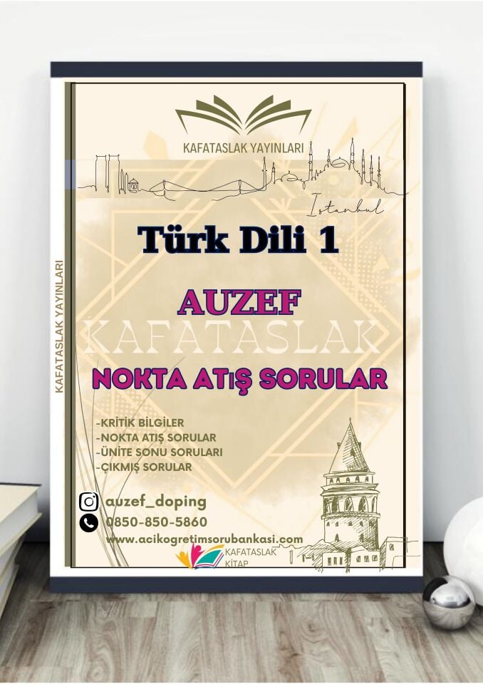 Türk Dili 1  AUZEF İstanbul Üniversitesi Nokta Atışı Sorular Kafataslak Yayınları