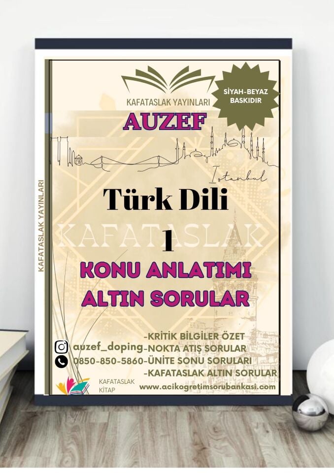 Türk Dili 1  AUZEF İstanbul Üniversitesi Nokta Atışı Sorular Kafataslak Yayınları