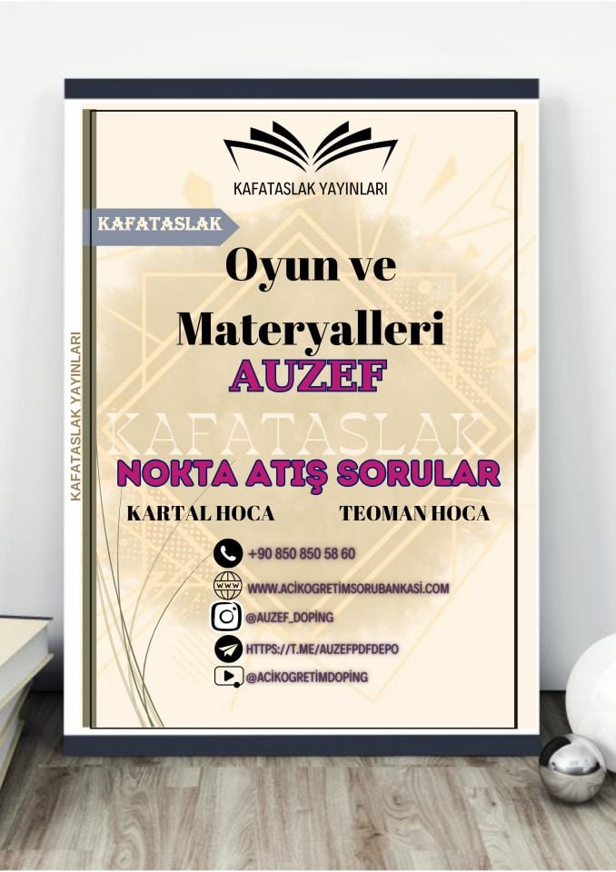 Oyun ve Materyalleri AUZEF İstanbul Üniversitesi Nokta Atışı Sorular Kafataslak Yayınları
