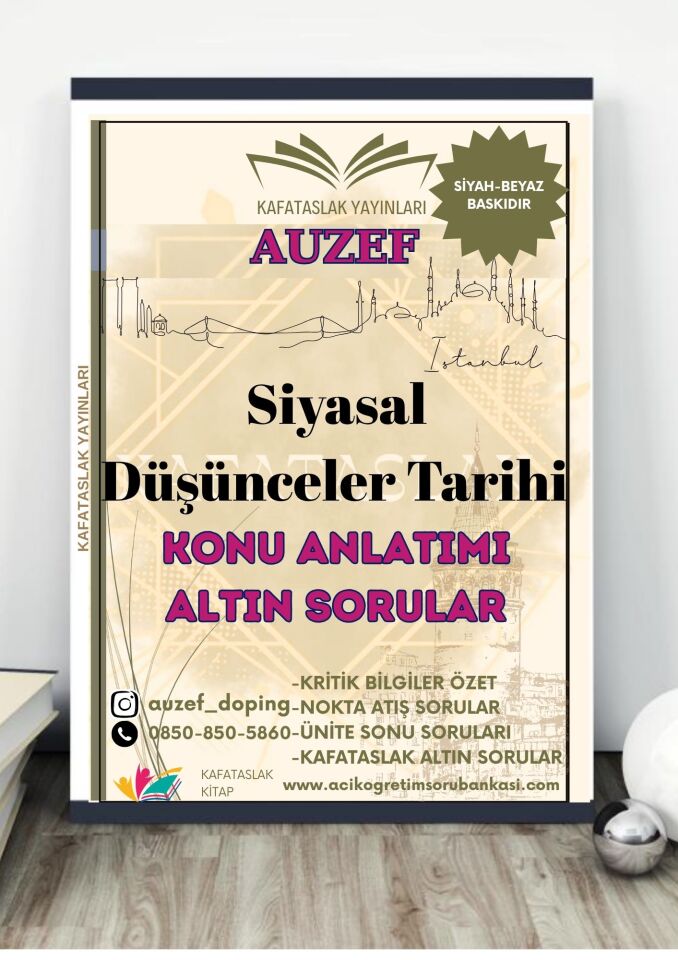 Siyasal Düşünceler Tarihi AUZEF İstanbul Üniversitesi Nokta Atışı Sorular Kafataslak Yayınları