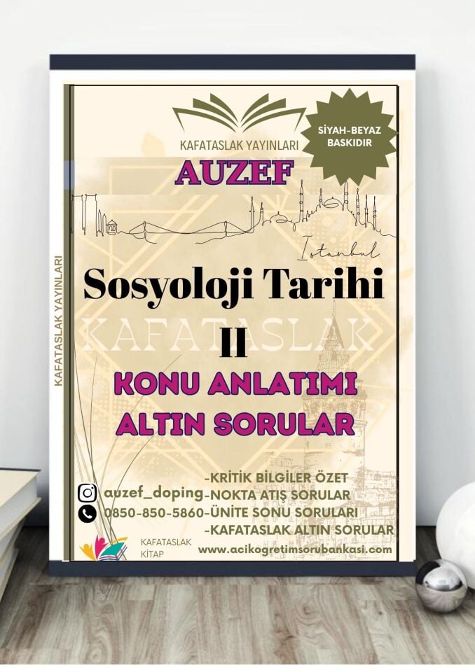 Sosyoloji Tarihi II (Sosyoloji Lisans) AUZEF İstanbul Üniversitesi (VİZE)