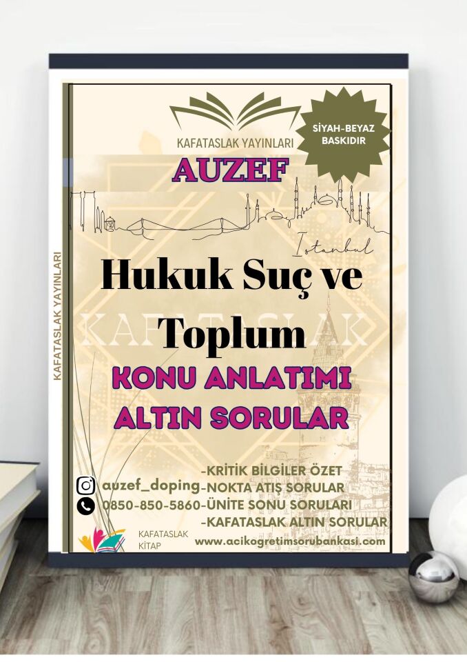 Hukuk Suç ve Toplum AUZEF İstanbul Üniversitesi Nokta Atışı Sorular Kafataslak Yayınları
