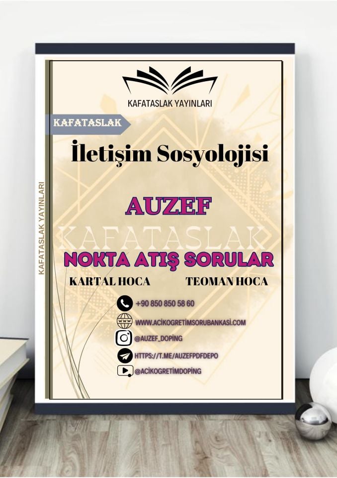 İletişim Sosyolojisi AUZEF İstanbul Üniversitesi Nokta Atışı Sorular Kafataslak Yayınları