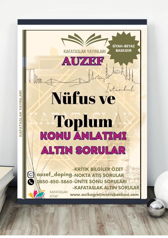 Nüfus ve Toplum AUZEF İstanbul Üniversitesi Nokta Atışı Sorular Kafataslak Yayınları