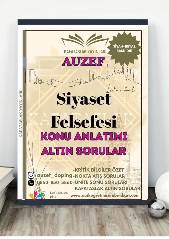 Siyaset Felsefesi AUZEF İstanbul Üniversitesi Nokta Atışı Sorular Kafataslak Yayınları