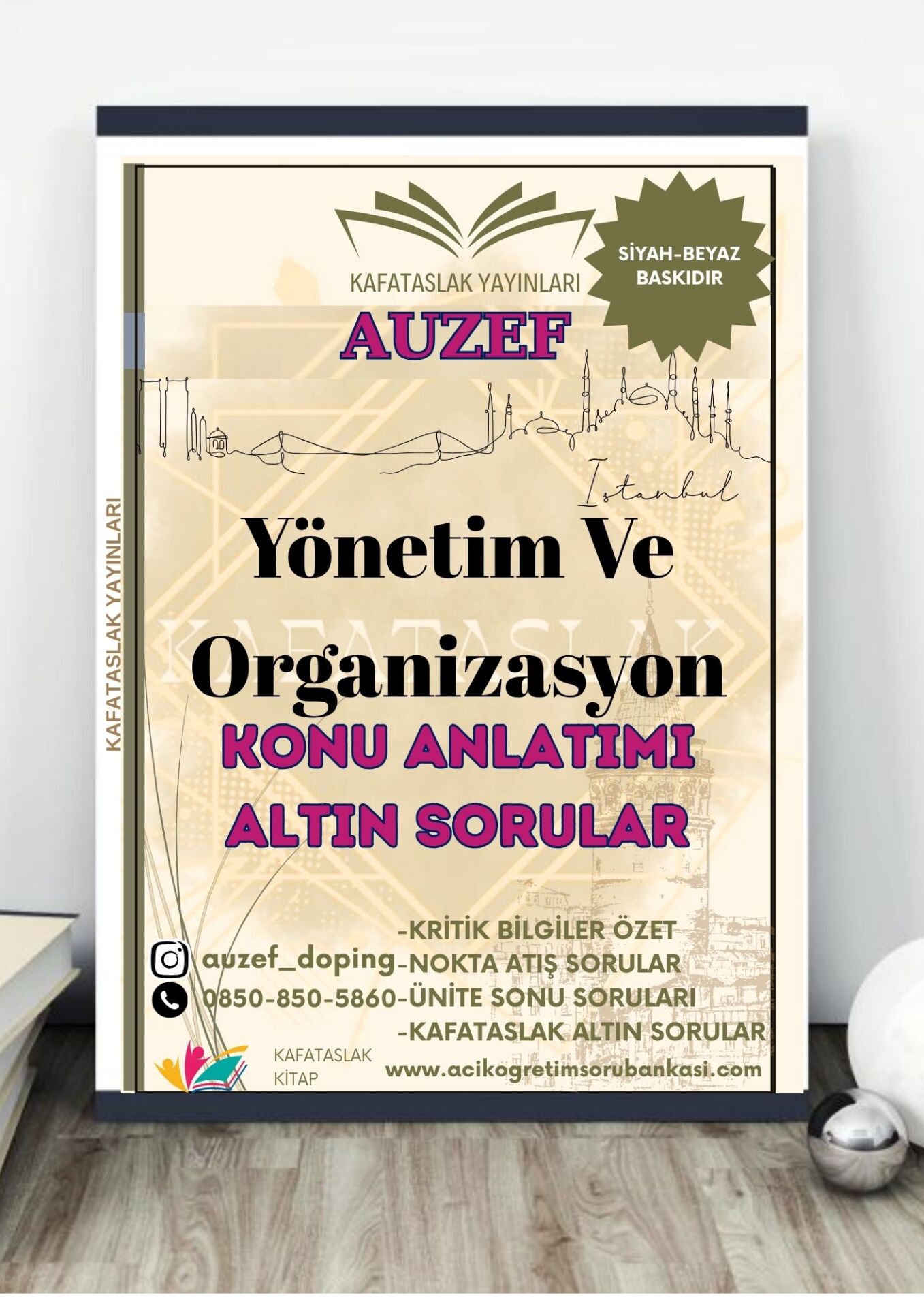 Yönetim Ve Organizasyon AUZEF İstanbul Üniversitesi Nokta Atışı Sorular Kafataslak Yayınları