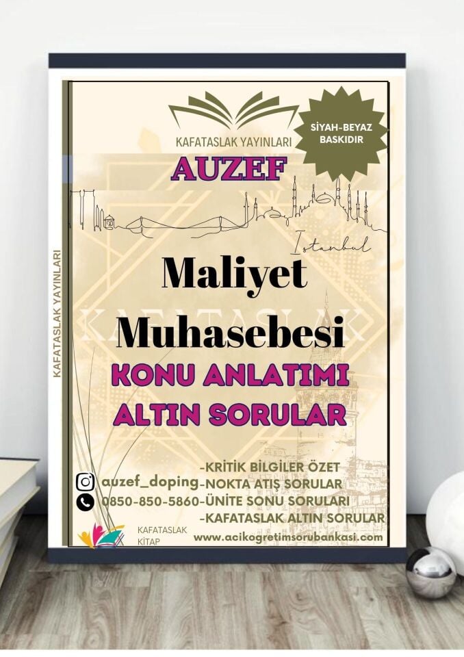 Maliyet Muhasebesi (İşletme Lisans) AUZEF İstanbul Üniversitesi (VİZE)