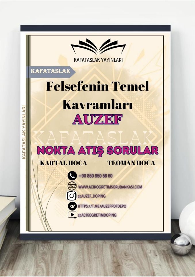 Felsefenin Temel Kavramları AUZEF İstanbul Üniversitesi Nokta Atışı Sorular Kafataslak Yayınları