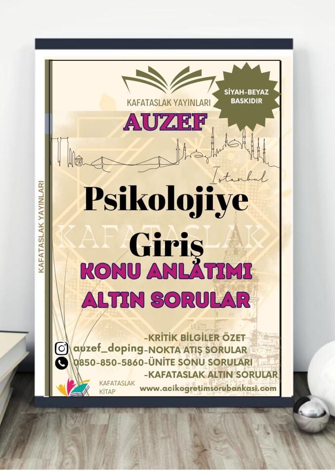Psikolojiye Giriş AUZEF İstanbul Üniversitesi Nokta Atışı Sorular Kafataslak Yayınları