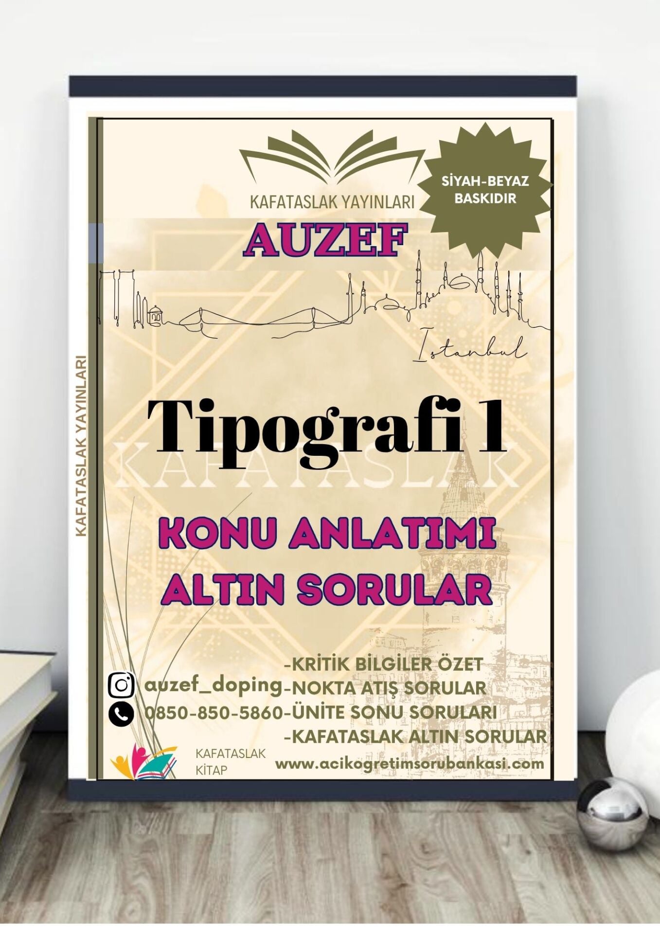 Tipografi 1 AUZEF İstanbul Üniversitesi Nokta Atışı Sorular Kafataslak Yayınları