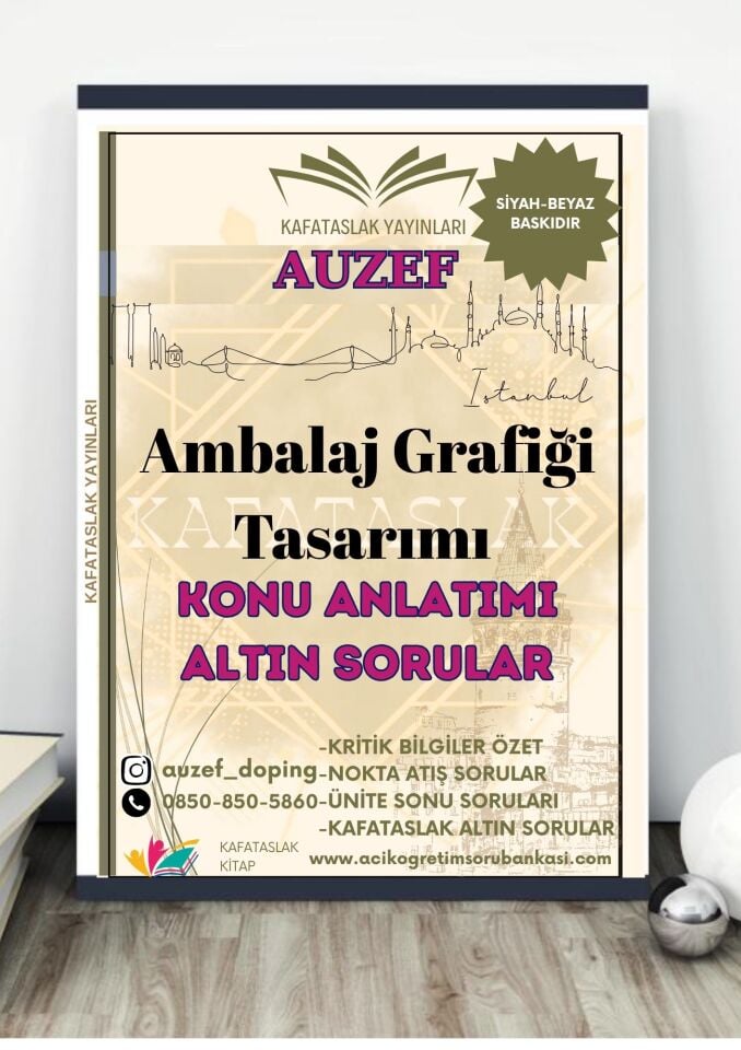 Ambalaj Grafiği Tasarımı AUZEF İstanbul Üniversitesi Nokta Atışı Sorular Kafataslak Yayınları