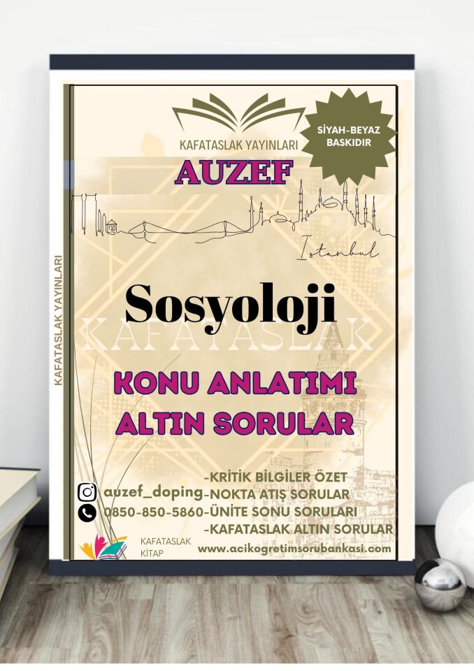 Sosyoloji AUZEF İstanbul Üniversitesi Nokta Atışı Sorular Kafataslak Yayınları