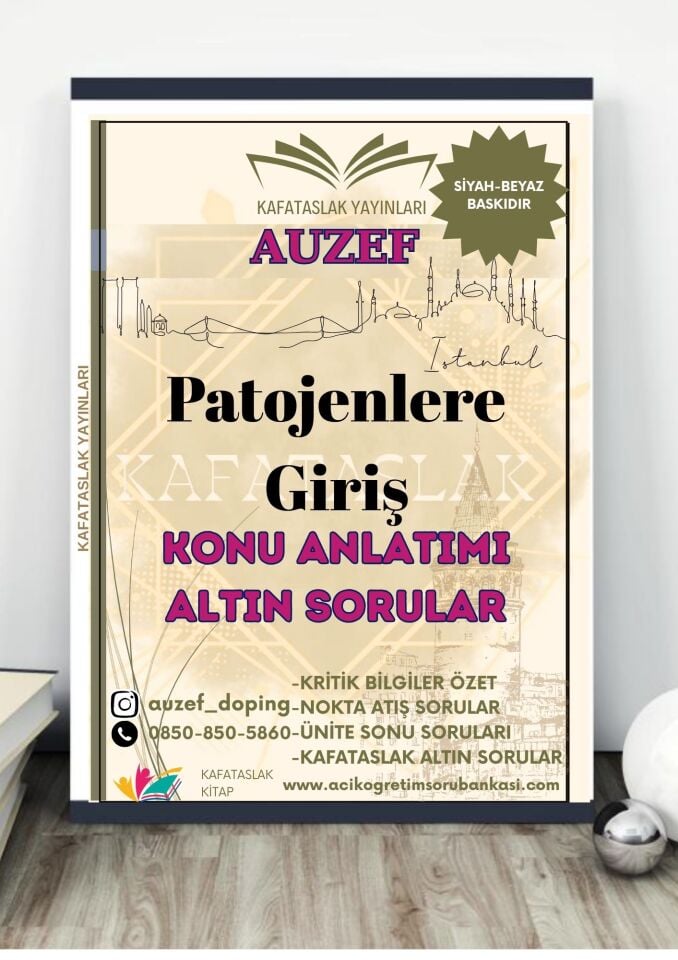 Patojenlere Giriş AUZEF İstanbul Üniversitesi Nokta Atışı Sorular Kafataslak Yayınları