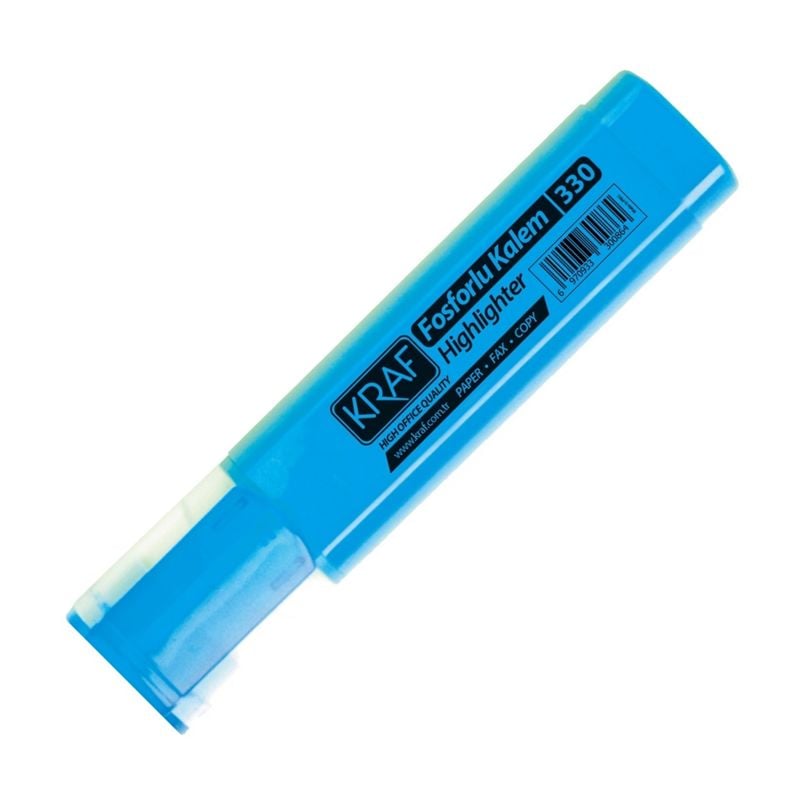 Kraf Fosforlu Kalem 330 Mavi  Ders Çalışma Kalemi