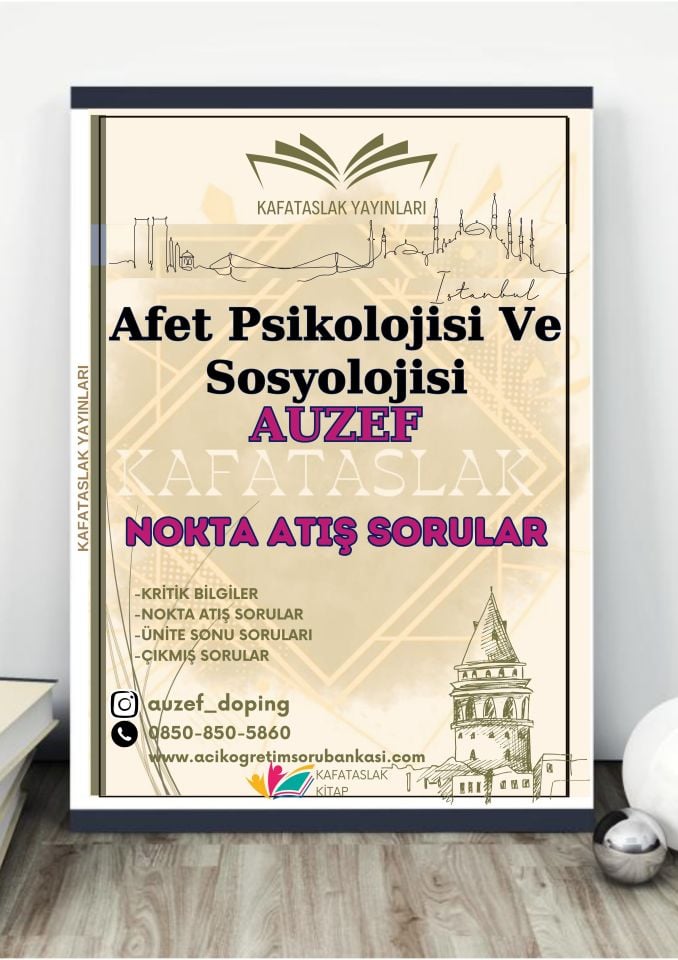 Afet Psikolojisi Ve Sosyolojisi  AUZEF İstanbul Üniversitesi Nokta Atışı Sorular Kafataslak Yayınları
