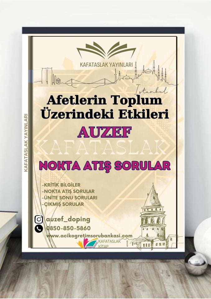 Afetlerin Toplum Üzerindeki Etkileri AUZEF İstanbul Üniversitesi Nokta Atışı Sorular Kafataslak Yayınları