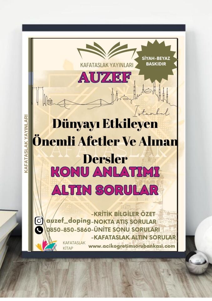 Dünyayı Etkileyen Önemli Afetler Ve Alınan Dersler AUZEF İstanbul Üniversitesi Nokta Atışı Sorular Kafataslak Yayınları