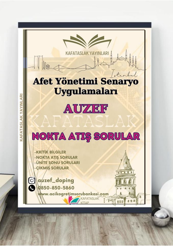 Afet Yönetimi Senaryo Uygulamaları AUZEF İstanbul Üniversitesi Nokta Atışı Sorular Kafataslak Yayınları