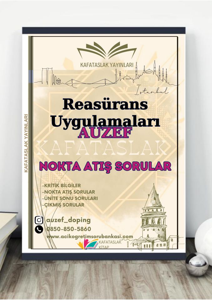 Reasürans Uygulamaları AUZEF İstanbul Üniversitesi Nokta Atışı Sorular Kafataslak Yayınları