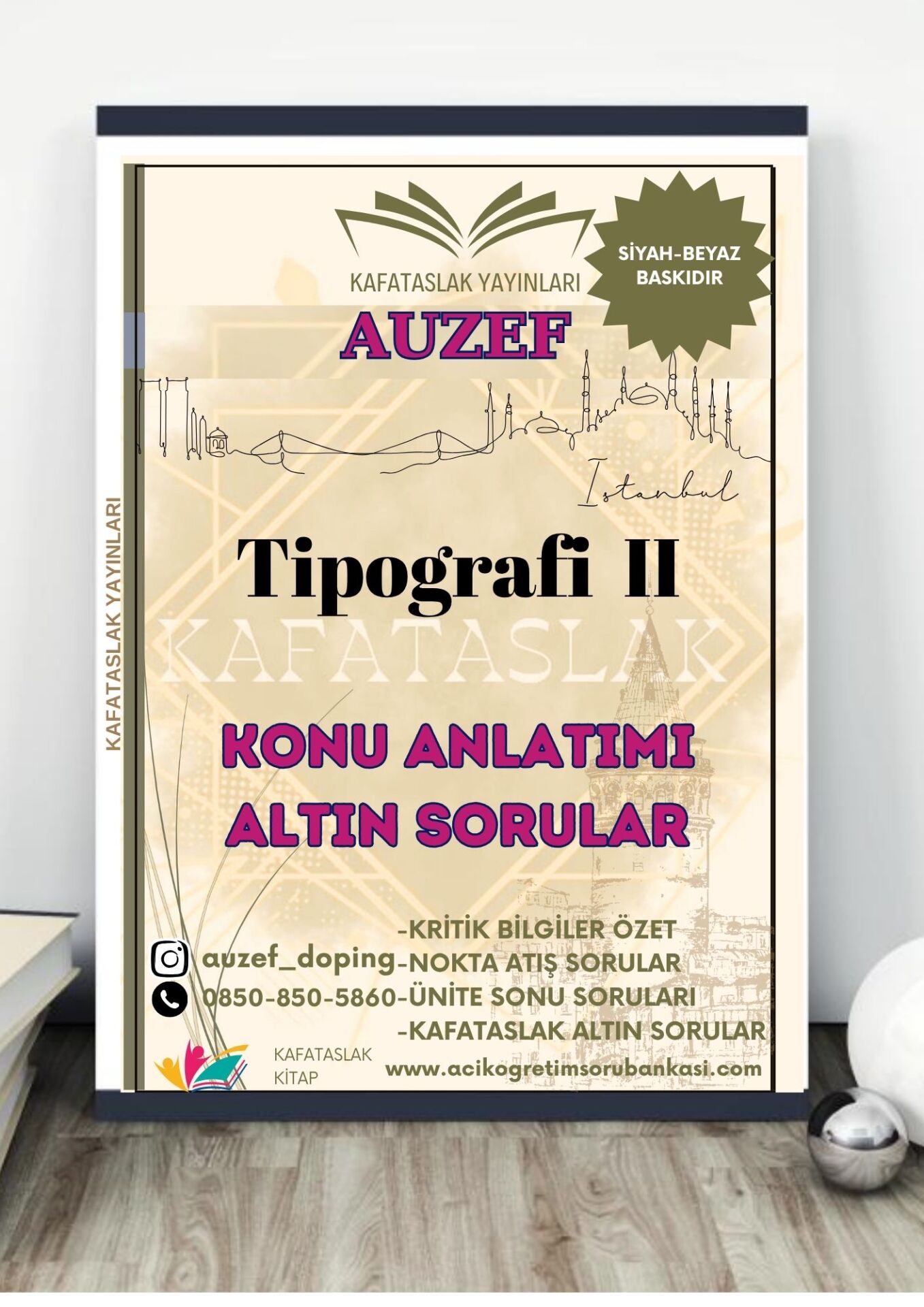 Tipografi  II AUZEF İstanbul Üniversitesi Nokta Atışı Sorular Kafataslak Yayınları