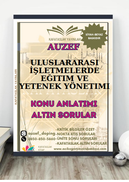 Uluslararası İşletmelerde Eğitim ve Yetenek Yönetimi AUZEF İstanbul Üniversitesi (VİZE)