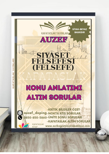 Siyaset Felsefesi (Felsefe) AUZEF İstanbul Üniversitesi (VİZE)