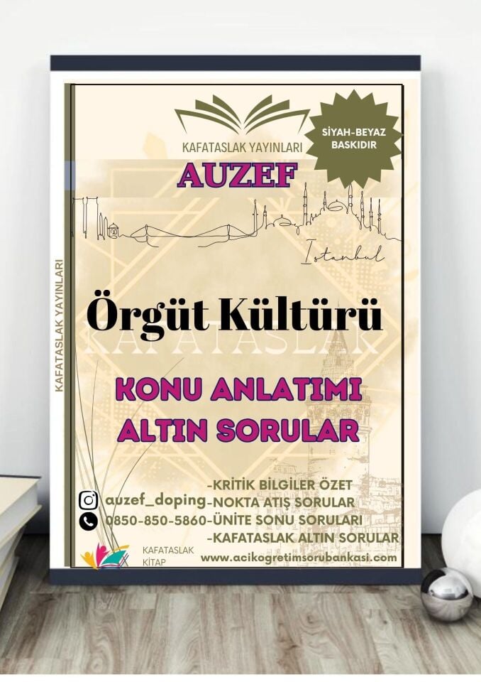 Örgüt Kültürü (Uluslararası Girişimcilik Lisans) AUZEF İstanbul Üniversitesi (VİZE)