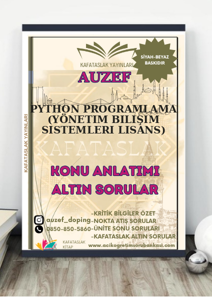 Python Programlama (Yönetim Bilişim Sistemleri Lisans) AUZEF İstanbul Üniversitesi (VİZE)