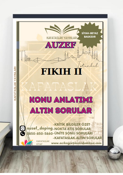 Fıkıh II AUZEF İstanbul Üniversitesi (VİZE)