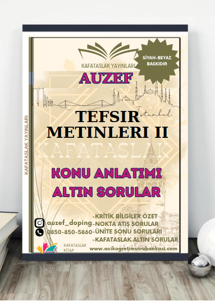 Tefsir Metinleri II AUZEF İstanbul Üniversitesi (VİZE)