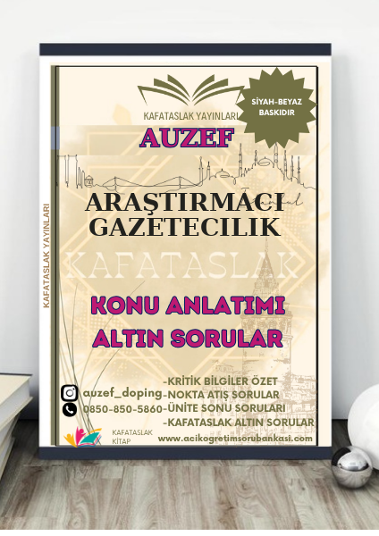 Araştırmacı Gazetecilik AUZEF İstanbul Üniversitesi (VİZE)